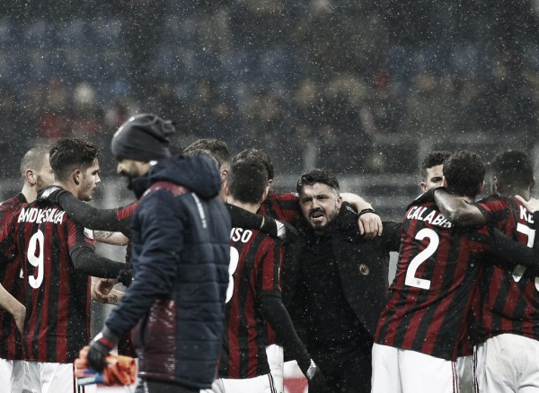 Milan - Gattuso e Montolivo in coro dopo il 2-1 al Bologna: "Avanti col lavoro, gruppo unito"
