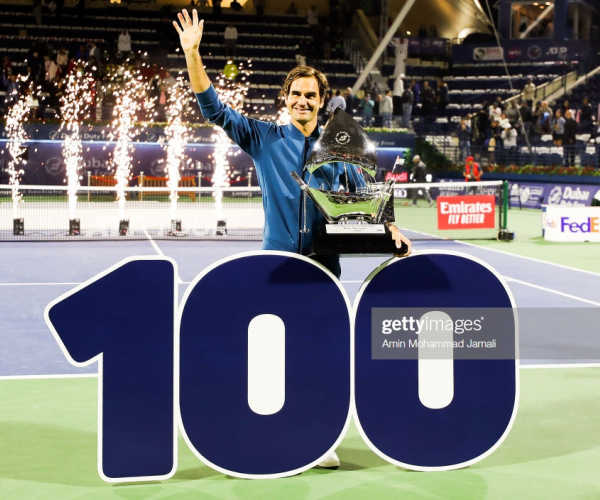 ATP Dubai: Roger Federer claims historic 100th career title with victory over Stefanos Tsitsipas