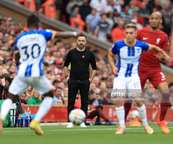 Roberto De Zerbi reflects on "crazy" first game as Brighton draw 3-3 with Liverpool