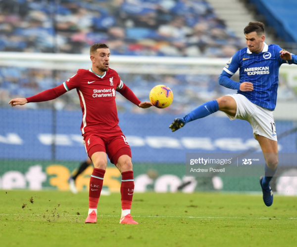 'We move on and keep going', Jordan Henderson urges Reds to harness frustrations after Brighton draw