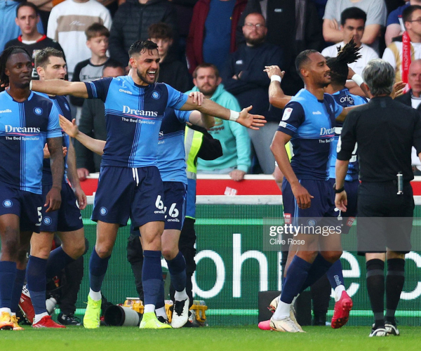 Wycombe Wanderers 2-0 Milton Keynes Dons: Chairboys take command of League One semi-final against 10-man Dons