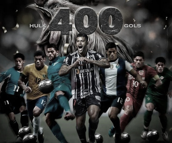 Hulk celebra gol 400 na carreira em vitória do Atlético-MG
