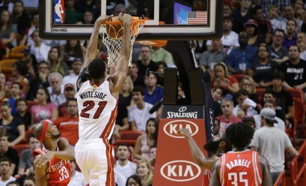Hassan Whiteside Records Double-Double As Miami Heat Defeat Houston Rockets