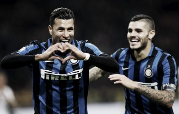 Jeison Murillo anotó su primer gol con el Inter en la goleada al Frosinone