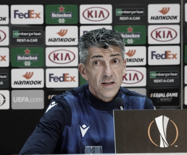 Técnico da Real Sociedad, Imanol Alguacil valoriza empate na Europa League: “Jogo
difícil”