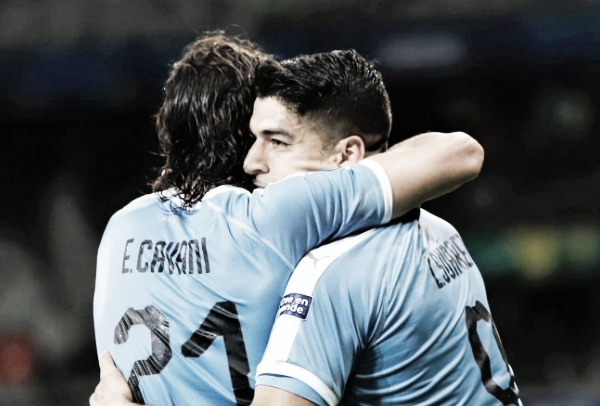 Cavani e Suárez, a dupla que decide para o Uruguai