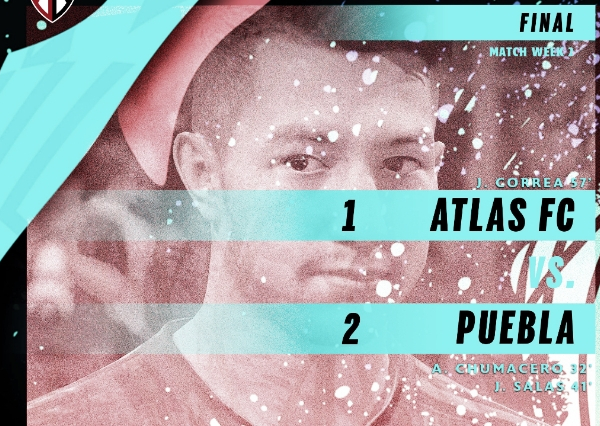 Atlas cae ante el Puebla de Ormeño en la e Liga MX