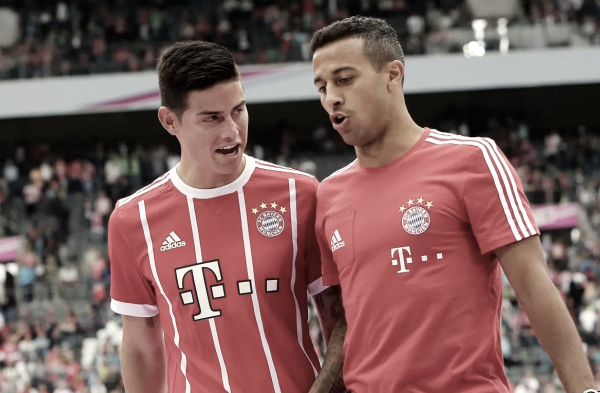 Lesionados, James Rodríguez e Thiago Alcântara desfalcam Bayern na Supercopa da Alemanha