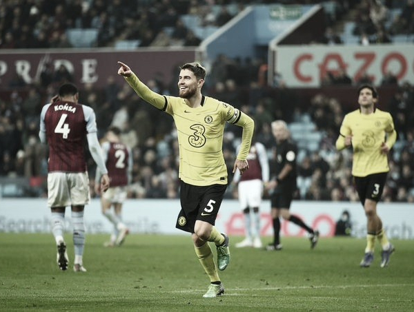 Jorginho marca duas vezes de pênalti em vitória do Chelsea contra Aston Villa