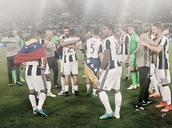 Juve, l'euforia di Allegri e Bonucci nel post-vittoria di Coppa Italia