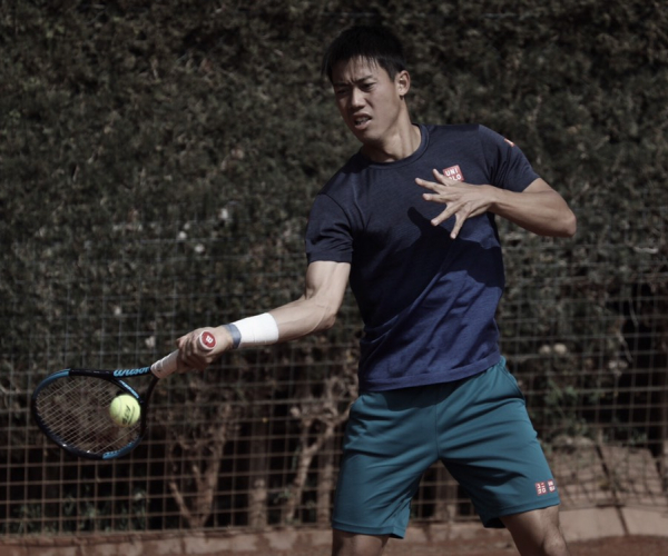 Kei Nishikori entrena en Barcelona de cara a la Mutua Madrileña