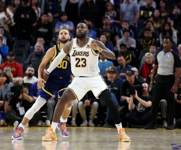 Points and summary of Los Angeles Lakers 121-128 Warriors in NBA 2024