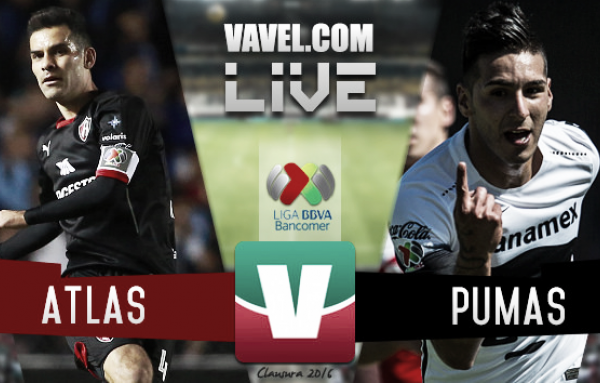 Resultado Atlas - Pumas en la Liga MX 2016 (1-1)