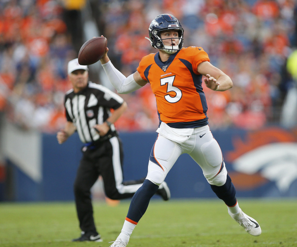 Denver Broncos back up quarterback Drew Lock with draft picks