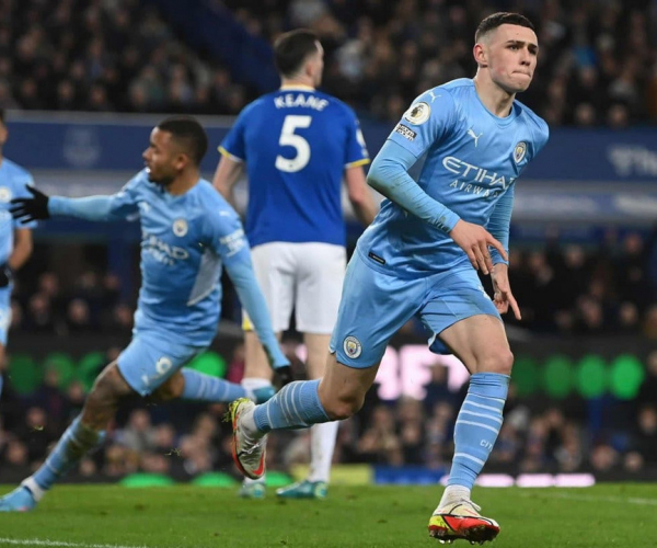 Goals and Summary of Everton 1-3 Manchester City in the Premier League