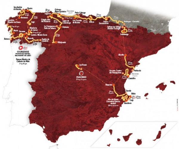 Vuelta 2016, svelato il percorso. Dalla Galizia a Madrid, in mezzo tante montagne