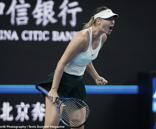 WTA Beijing: Sharapova exacts her revenge on Sevastova in three-hour, late-night thriller