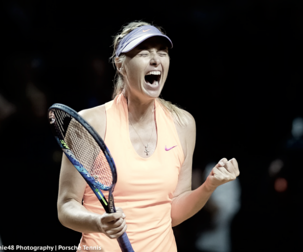 WTA Stuttgart: Sharapova soars past valiant Vinci in return from 15-month ban