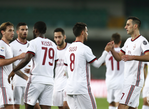 Chievo-Milan 1-4, Suso la sblocca, Calhanoglu e Kalinic fanno respirare Montella