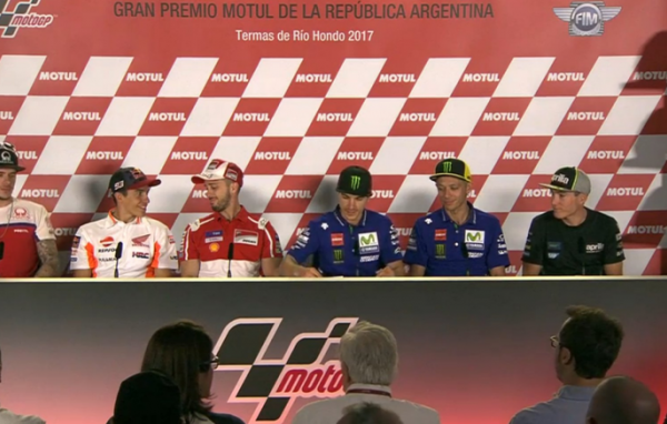 MotoGP, Gran Premio d'Argentina - La conferenza stampa: Rossi carica, Vinales per il bis, Honda per il riscatto