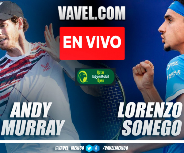 Resumen y mejores puntos del Andy Murray 2-1 Lorenzo Sonego en ATP Doha