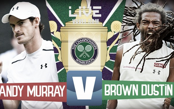 Risultato Andy Murray - Dustin Brown in diretta, LIVE Wimbledon 2017 (3-0)