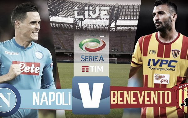 Napoli - Benevento in diretta, LIVE Serie A 2017/18 (6-0): Allan, Insigne, Mertens x3 e Callejon!