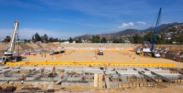 Estadio de Oaxaca presenta avance del 50%