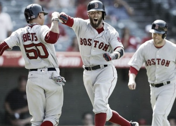Boston Red Sox score five runs in ninth inning to lead to 5-3 victory over the Los Angeles Angels