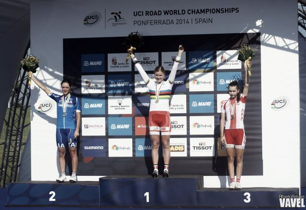 Fotos e imágenes de la ruta junior femenina del Mundial de ciclismo de Ponferrada 2014