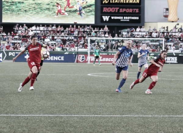 The Portland Thorns overwhelm the Boston Breakers in a 2-0 win