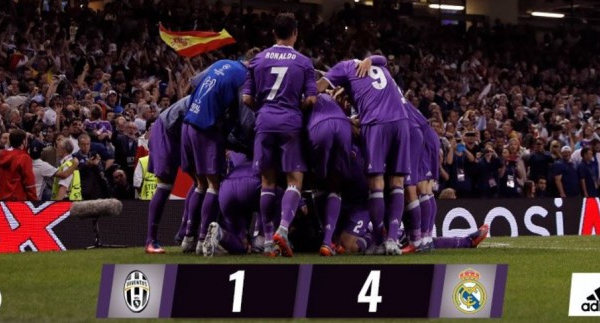 Trionfo del Real Madrid, la Juve prosegue nella maledizione delle finali
