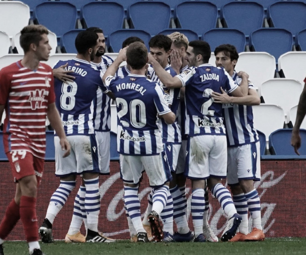Real
Sociedad vence Granada com absoluto domínio e se mantém na liderança de LaLiga