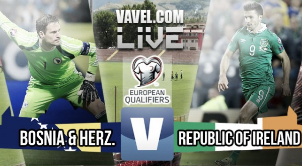 Score Bosnia-Herzegovina vs Republic of Ireland in European Championship play-off first leg 2015 (1-1)
