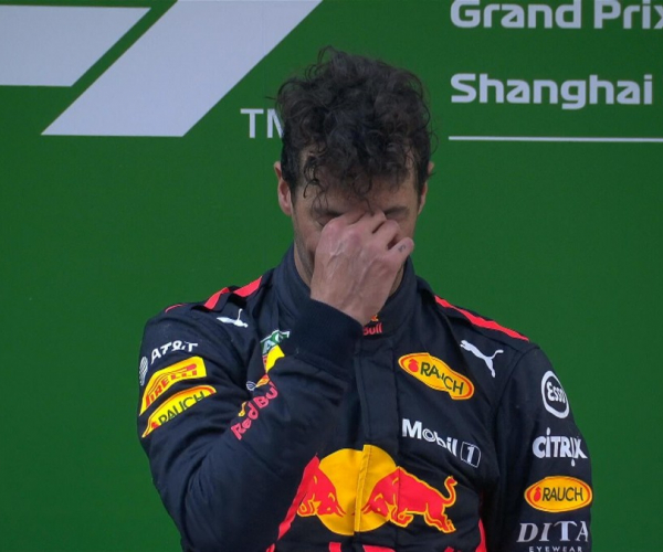 F1 Gp di Cina - Le parole dal podio, Ricciardo: "Quando vinco, le gare non sono mai noiose"