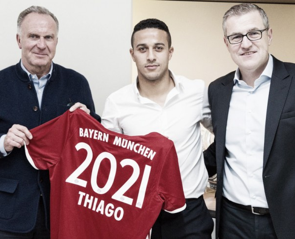 Bayern, arriva il rinnovo di Thiago Alcantara fino al 2021