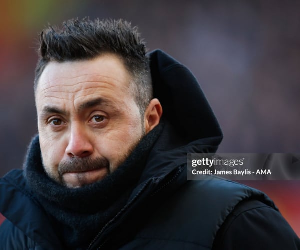 Roberto
De Zerbi says there “isn’t news about my contract” as Brighton boss is linked
with Liverpool