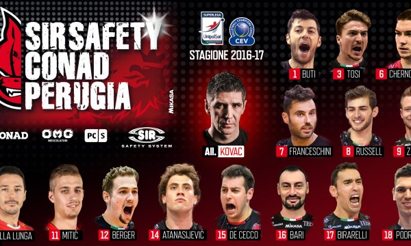 VolleyM, la stagione 2016/2017 ai nastri di partenza: la nuova Sir Safety Perugia