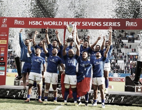 Samoa claim Paris Sevens title after astonishing comeback victory over Series leading Fijians