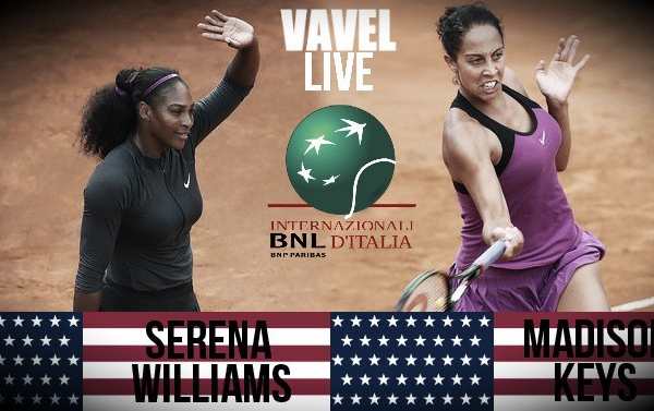 Serena Williams - Madison Keys, finale del Masters di Roma 2016 (2-0)