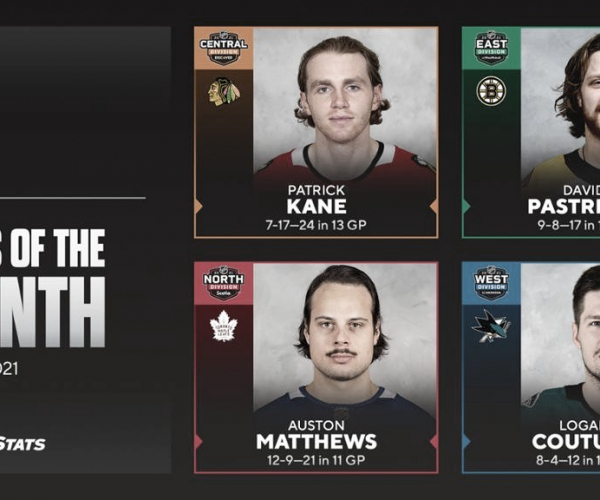 Estrellas y rookie del mes de febrero en la NHL