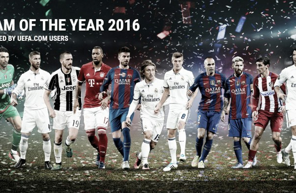 UEFA, svelato Team Of The Year 2016: presenti Buffon e Bonucci