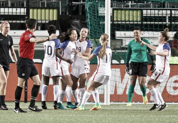 The US U-23 Women's national team upset Portland Thorns, 2-1