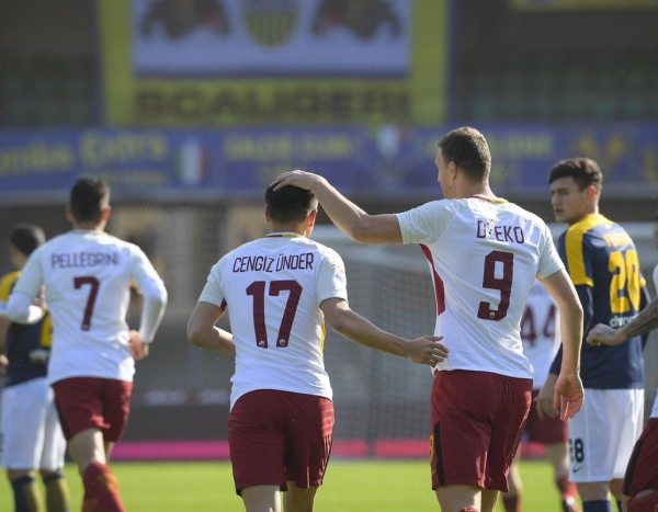 Serie A - La Roma torna a sorridere, Hellas battuto al Bentegodi: decide Under (0-1)