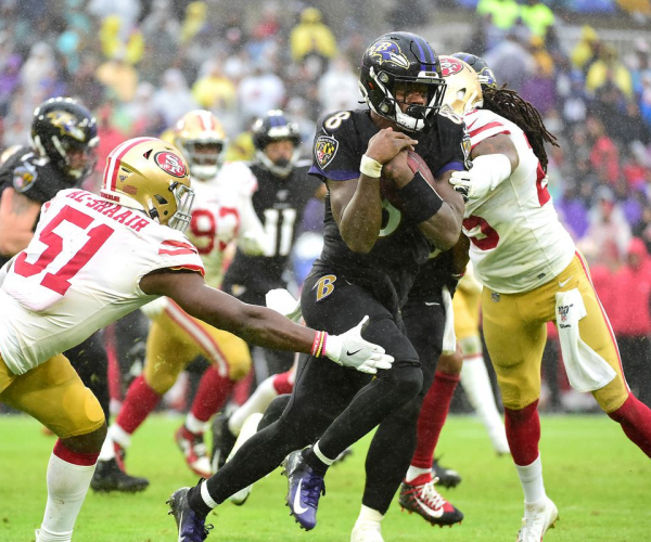 Baltimore Ravens 33-19 San Francisco 49ers recap and points in NFL 2023.