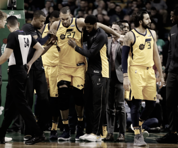 Gobert y Favors, lesionados en la victoria de Jazz ante Celtics