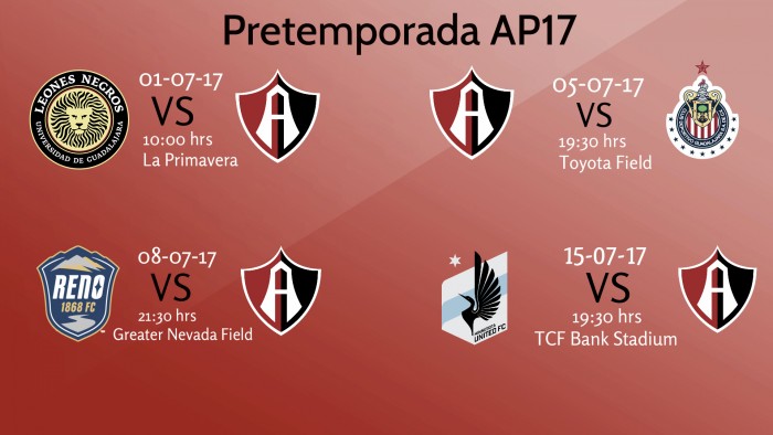 Atlas listo para su pretemporada Apertura 2017