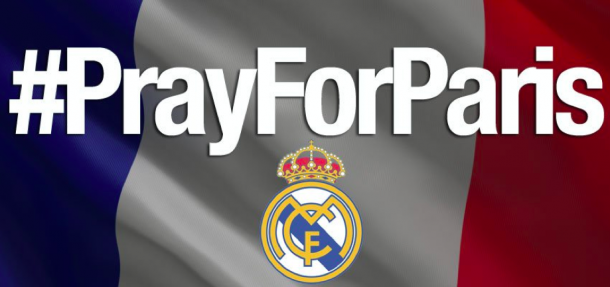 El Real Madrid se solidariza con las víctimas francesas
