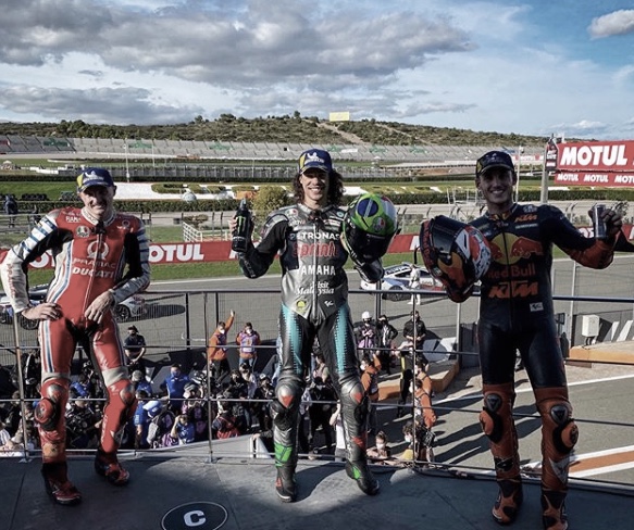 El podio de MotoGP, al habla. Morbidelli: "La batalla ha sido bella y limpia" El podio de MotoGP, al habla. Morbidelli: "La batalla ha sido bella y limpia"