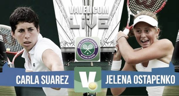 Resultado Carla Suárez - Jelena Ostapenko en Wimbledon 2015 (0-2)